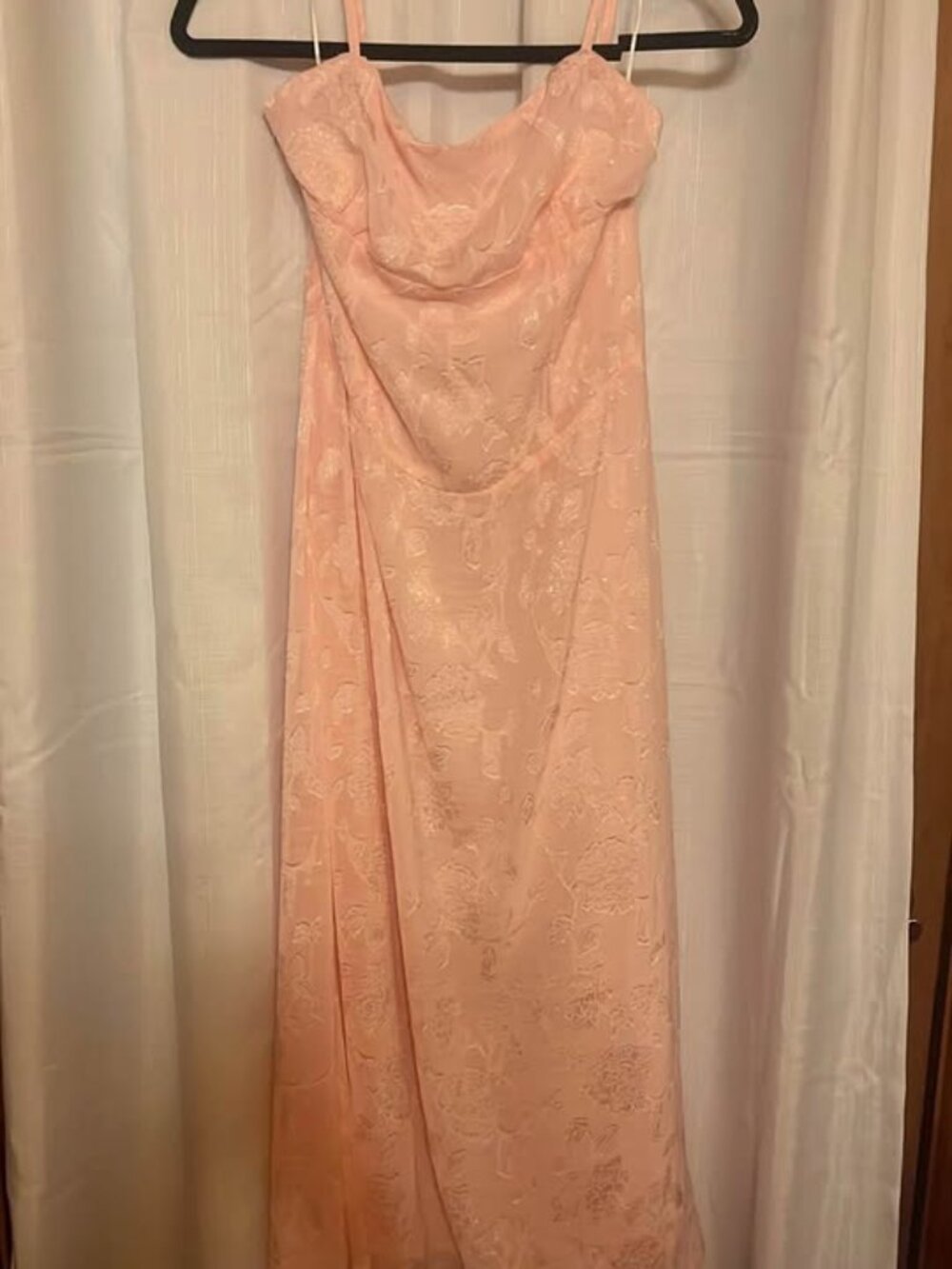 Jacquard Floral Tie Back A-line Maxi Dress